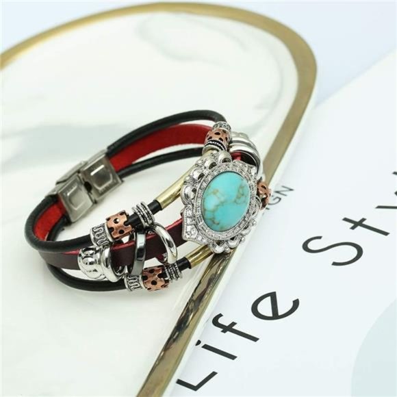 Leather Bracelets for Women Multilayer Bracelets for Women with Genuine Leather - Picture 5 of 6